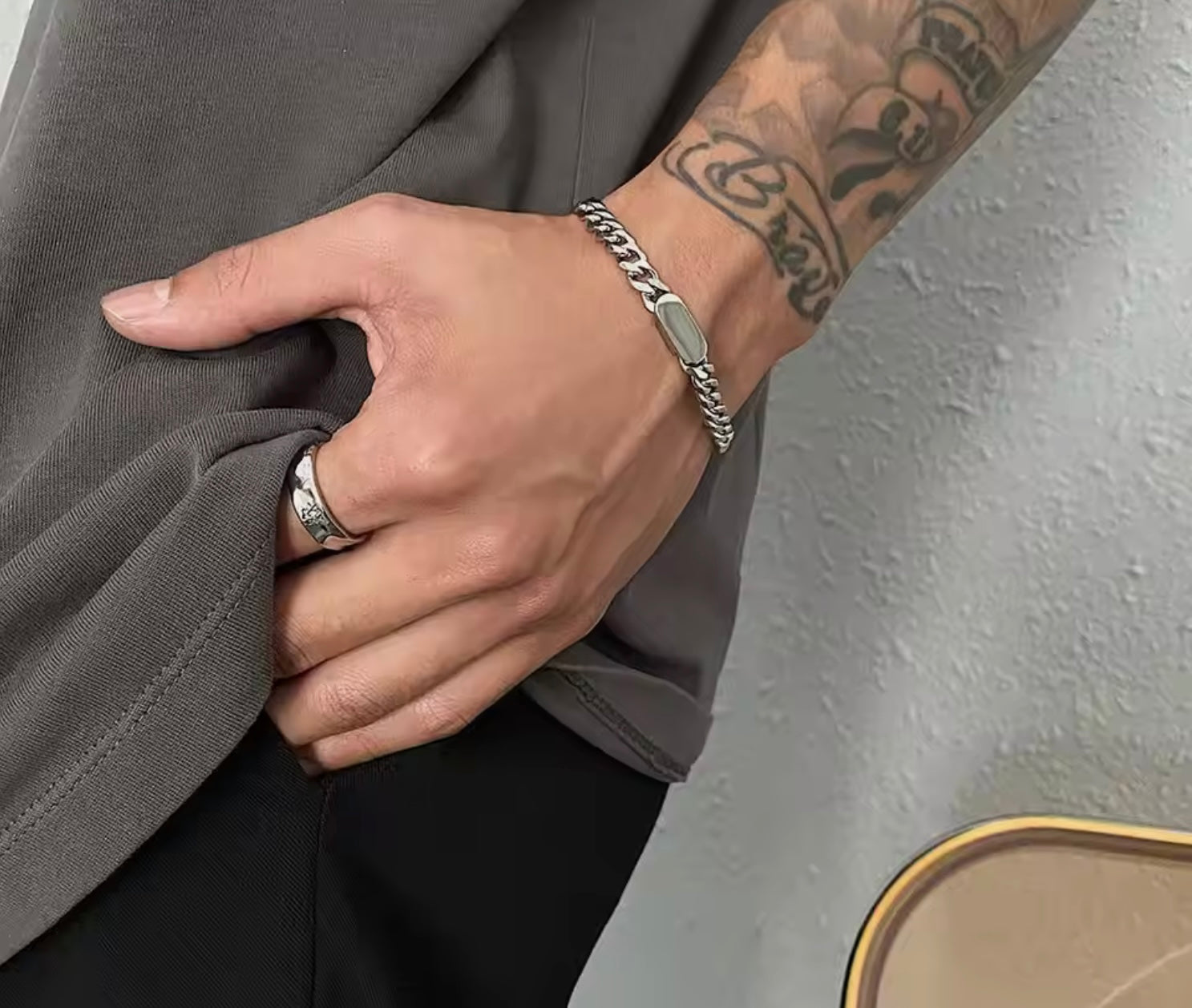 Bracciale in catena cubana