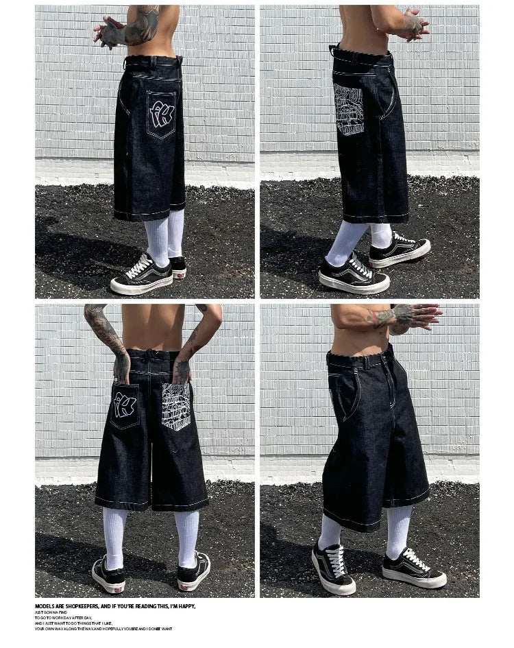 Pantaloncini di Jeans stile americano da uomo