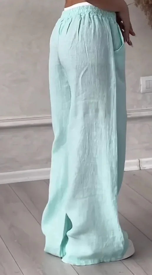 Pantaloni donna ampi in lino