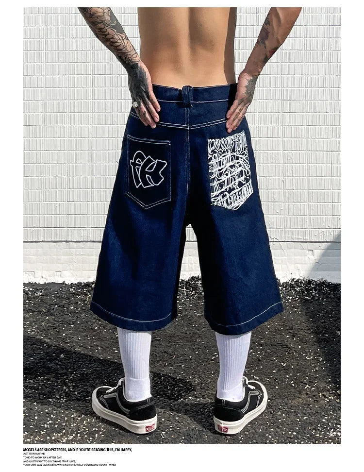 Pantaloncini di Jeans stile americano da uomo